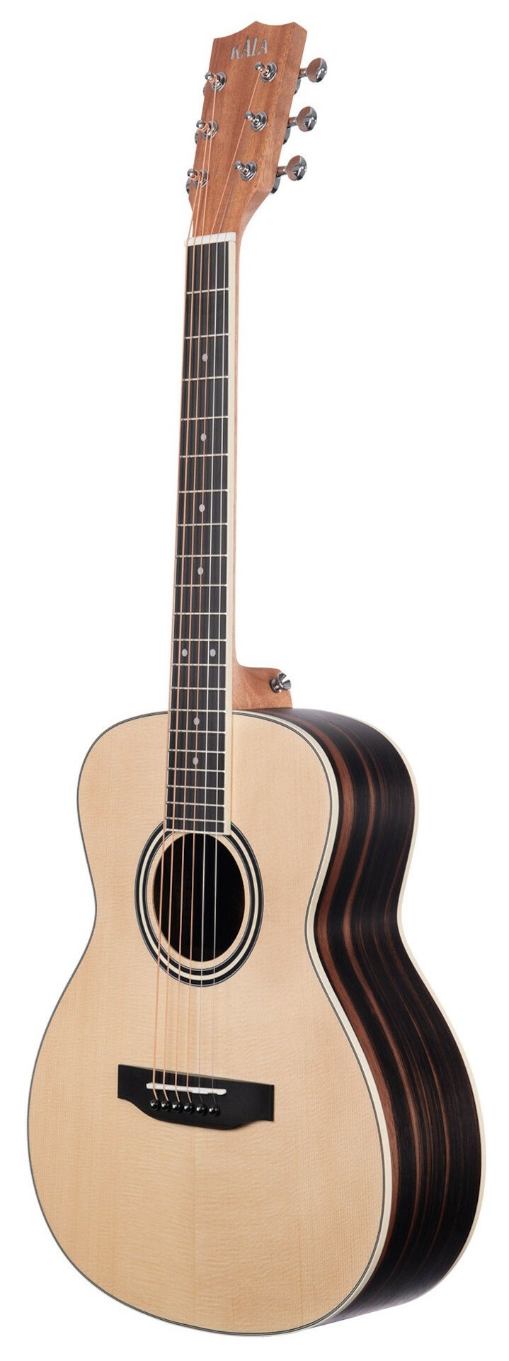 KALA KA-GTR-OM-SEB - Solid Spruce Top Ebony Orchestra Mini Guitar