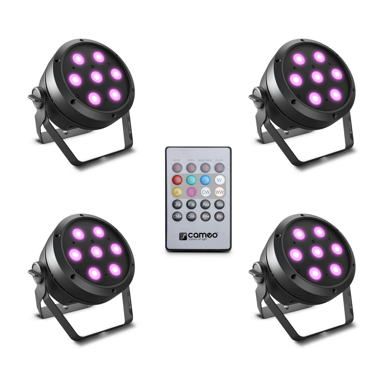 ROOT PAR 4 SET 1 4 x CLROOTPAR4 inkl. IR-Fernbedienung 