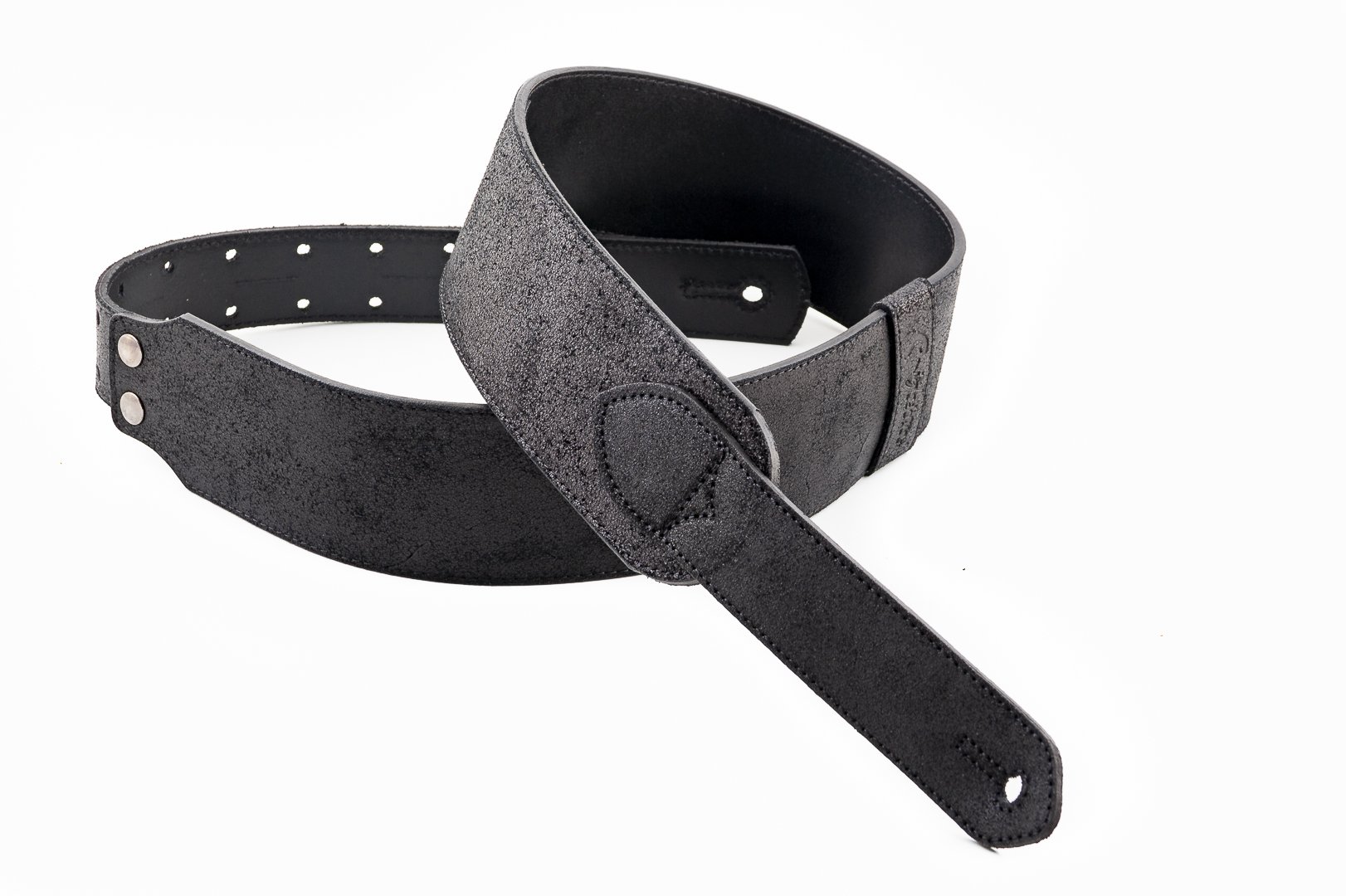 Fuzzy Black Guitar Strap