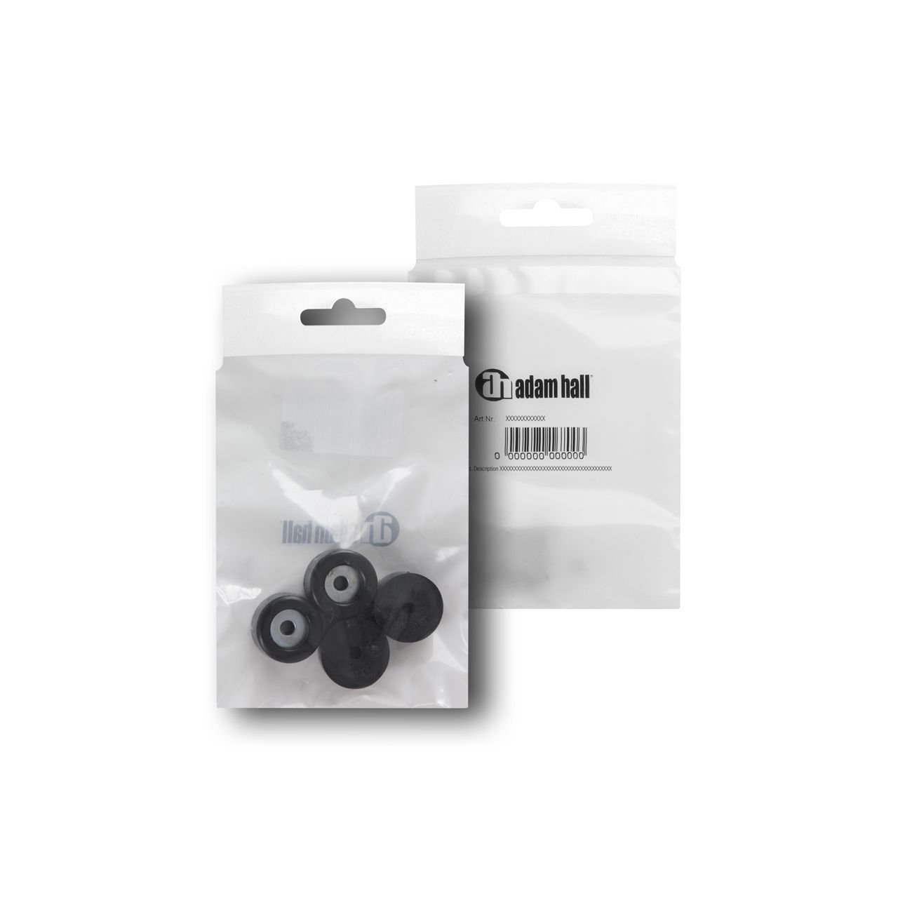 4er Set Gummifuß 25 x 15 mm schwarz im Beutel