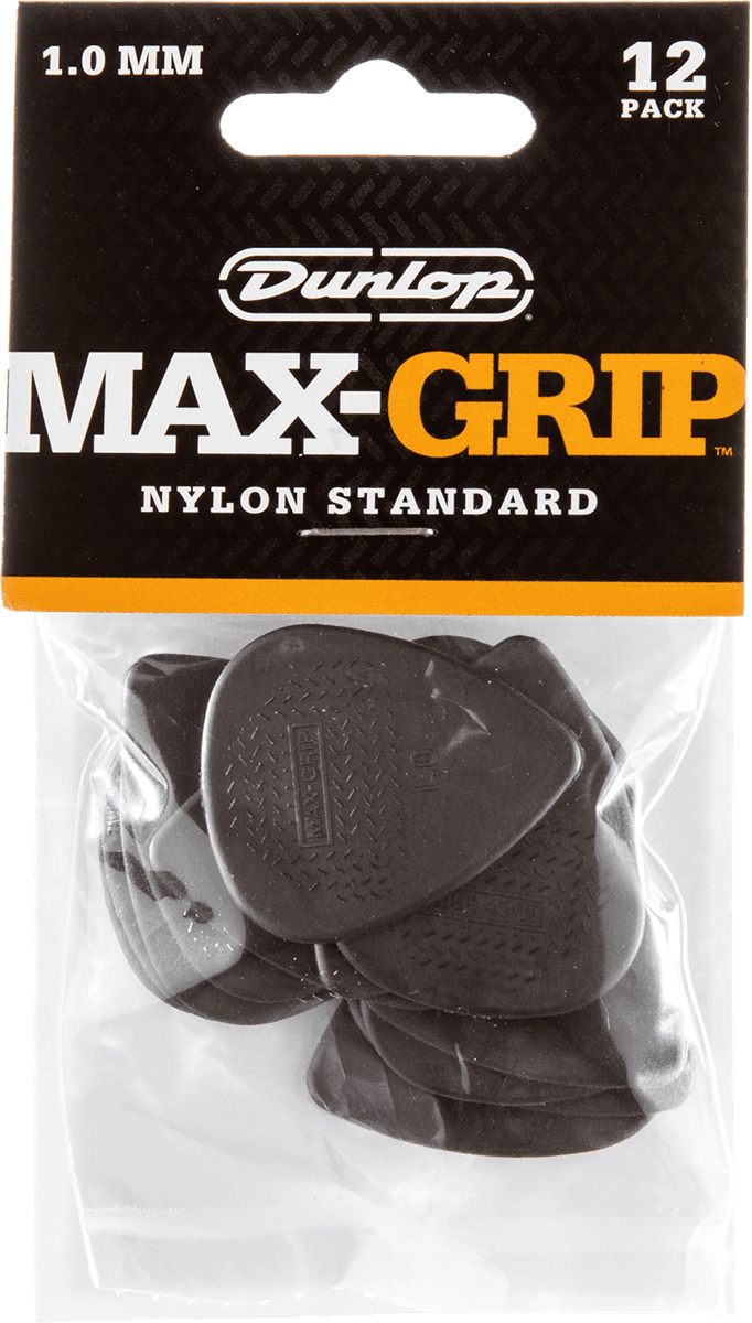 Nylon Max Grip Standard Picks, Player's Pack, 12 pcs., dark grey, 1.00 mm