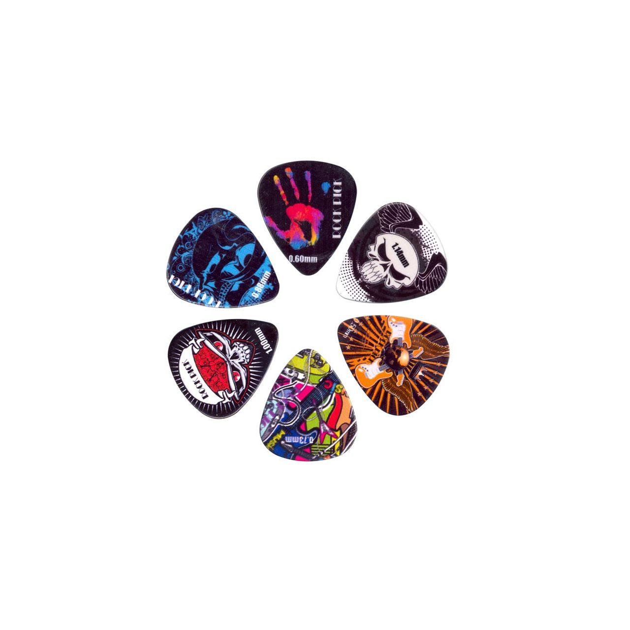 BRP6-MIX Rock Plektren Set Celluloid
