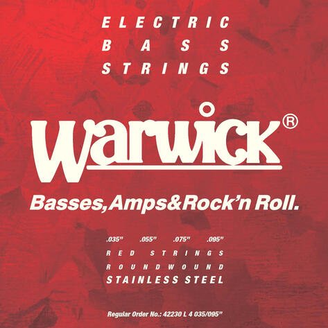 Red Strings Bass String Set, Stainless Steel - 4-String, Light, .035-.095