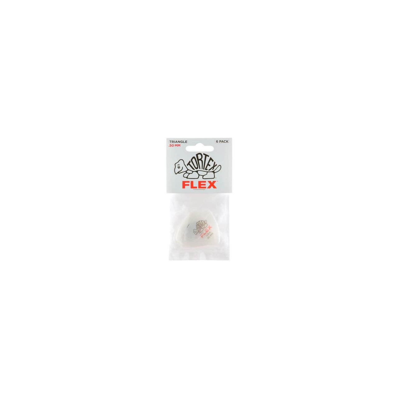 Tortex Flex Triangle Picks, Player's Pack, 6 pcs., white, 0.50 mm