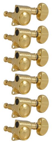 305G6 Mid-Size Rotomatics with Round Button - Guitar Machine Heads, 6-in-Line, Bass Side (Left) - Go