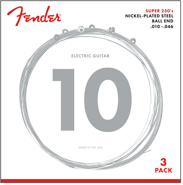 Super 250R NPS Ball End Strings (.010-.046 Gauges) 3-Pack
