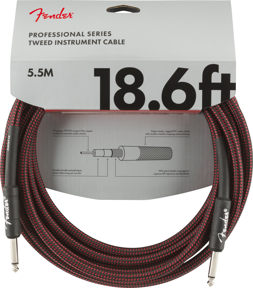 Professional Series Instrument Cable, 18.6', Red Tweed (5,5 m)