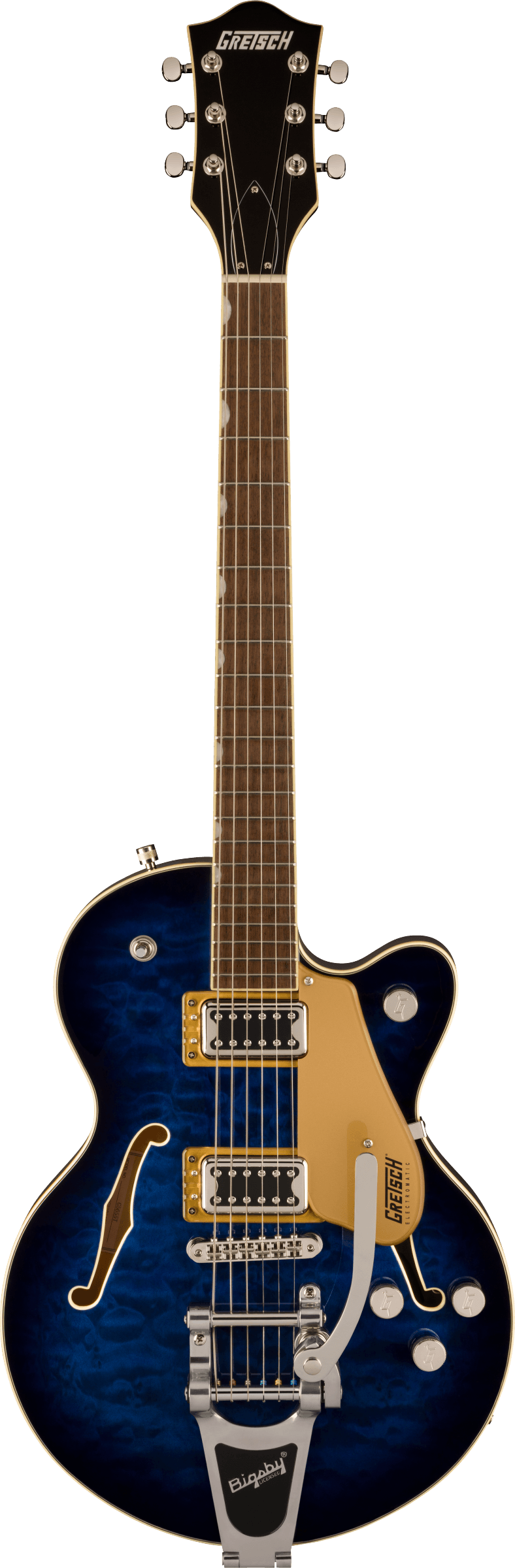 G5655T-QM Electromatic® Center Block Jr. Single-Cut Quilted Maple with Bigsby®, Hudson Sky
