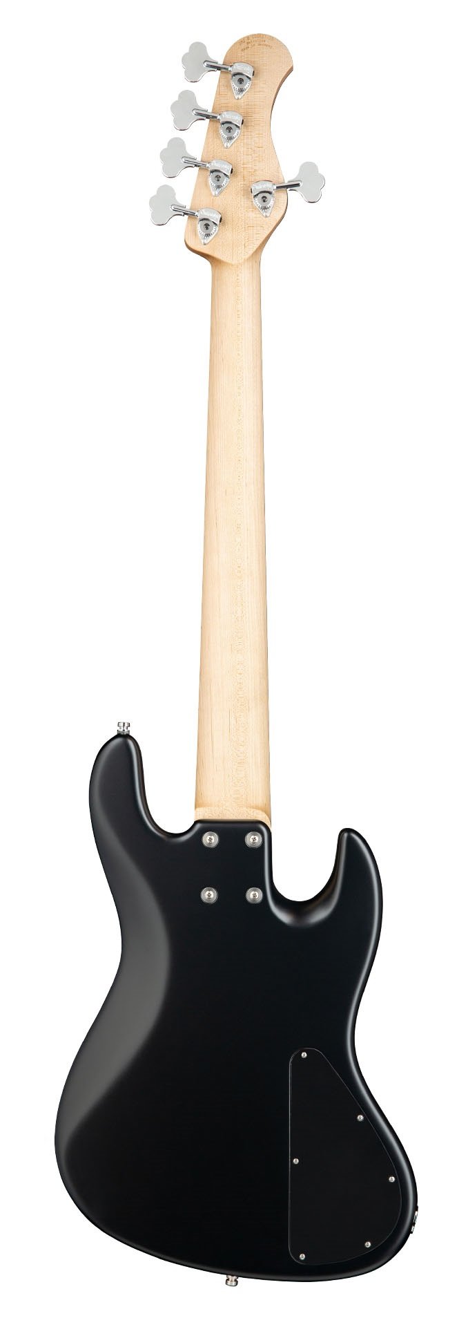 MetroLine 21-Fret Vintage J/J Bass, Swamp Ash Body, 5-String, Lefthand - Solid Black Satin