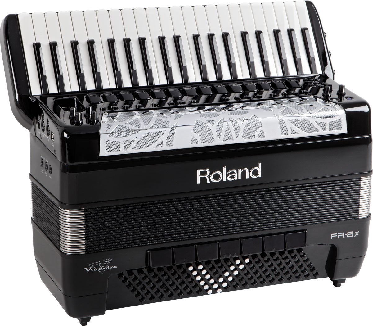 Detailansicht der Tastatur des Roland FR-8X mit 41 Tasten und Aftertouch-Funktion"