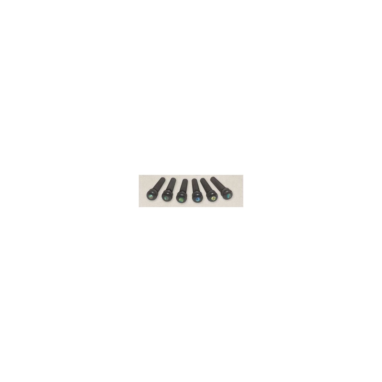 Bridge Pins Ebony with Abalone Dots 6er Pack