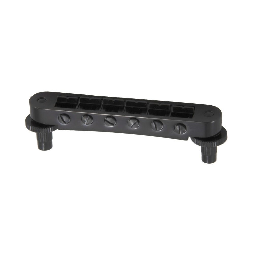 520BC Tune-O-Matic Guitar Bridge (Notched) - Black Chrome