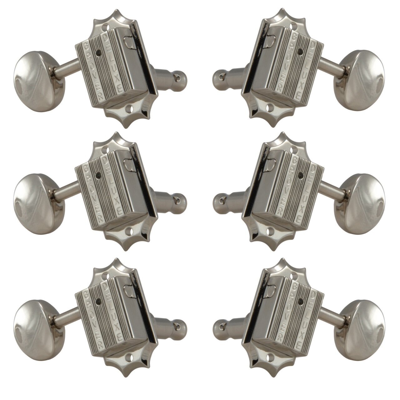 136N Vintage Deluxe Guitar Machines - Guitar Machine Heads, 3 + 3 - Nickel