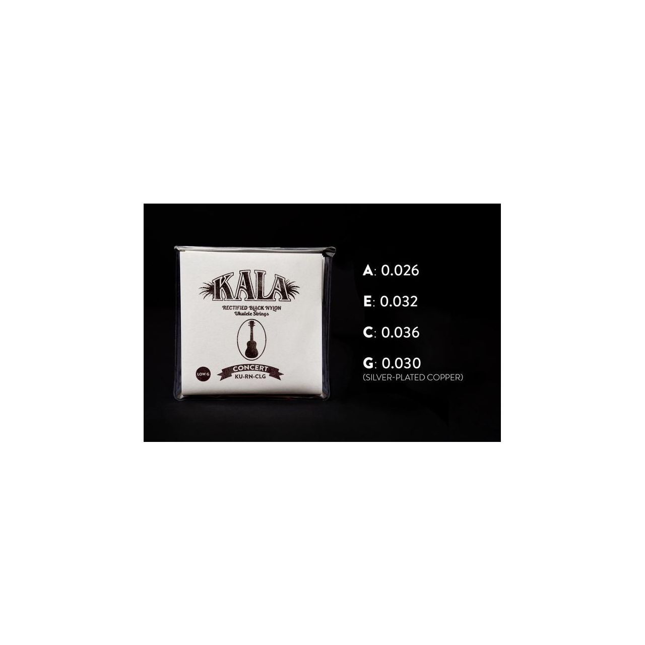 Rectified Black Nylon - KU-RN-CLG - Ukulele String Set, Concert, Low G 