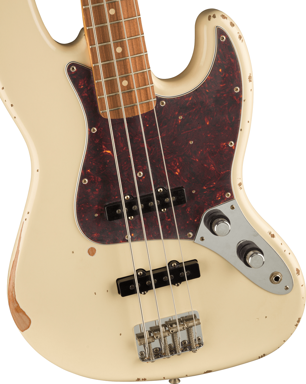 60th Anniversary Roadworn 60s Jazz Bass®, Pau Ferro, Olympic White