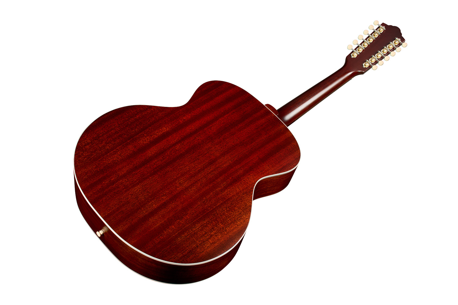 Akustikgitarre, 12-saitig, Holzkorpus, Dunkelrotbraun, Hochglanzlack