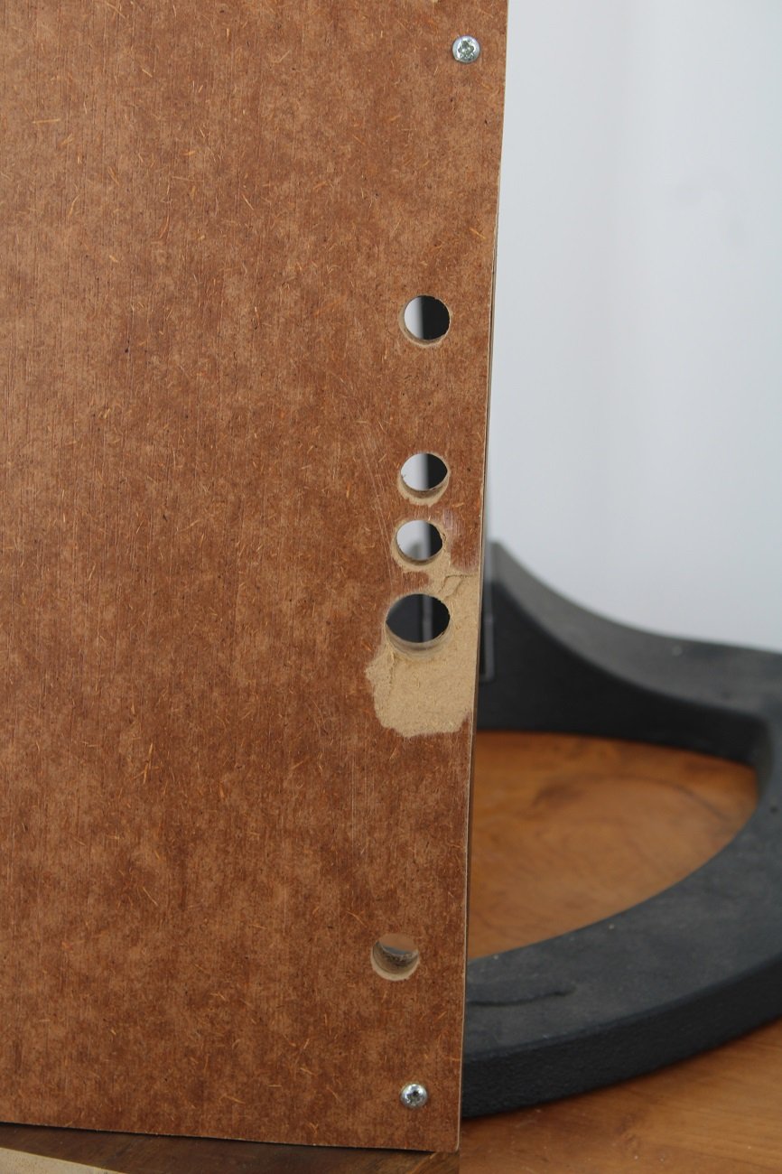Handgefertigtes Holzrack für 5 Korg Volcas (gebraucht)