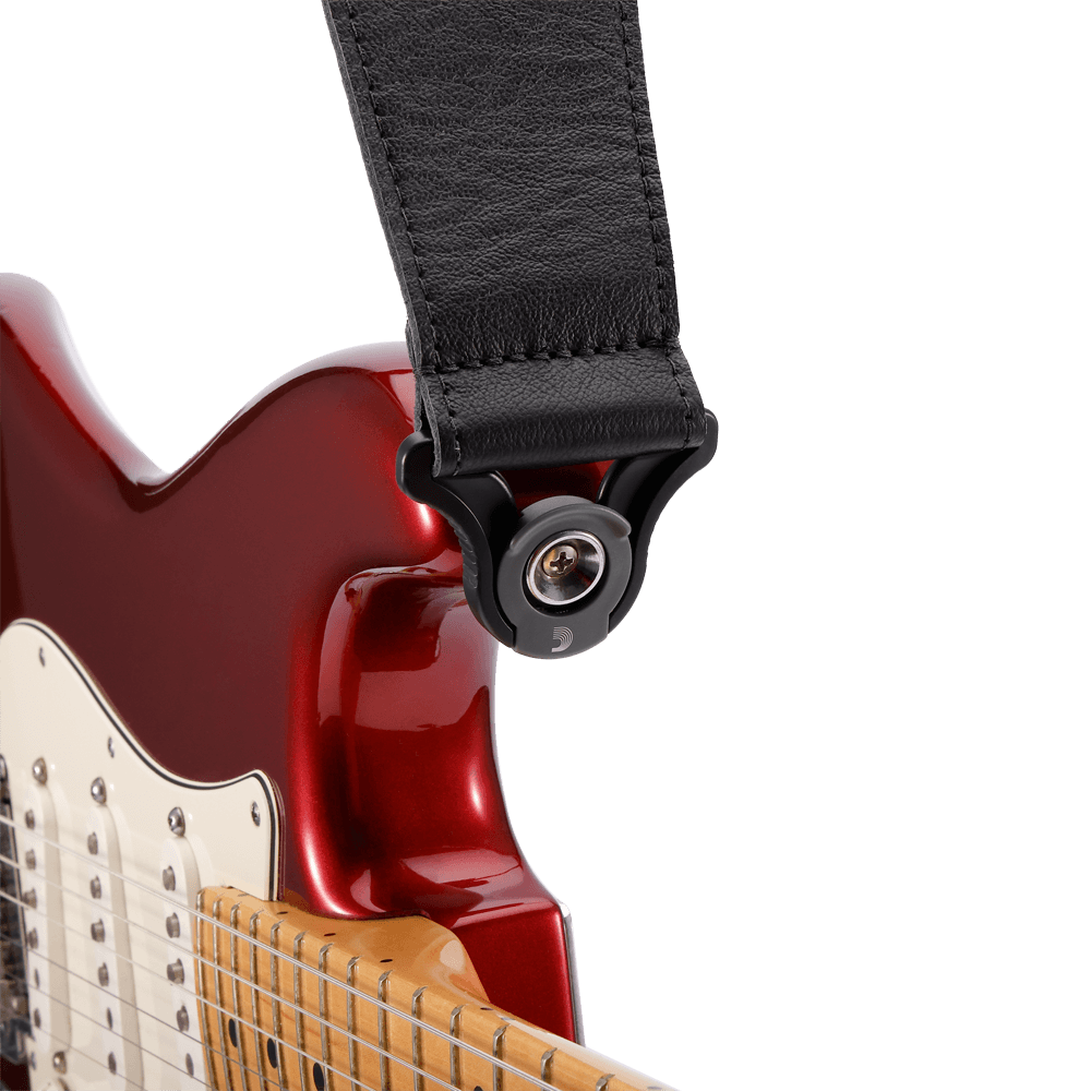 Comfort Auto Lock-Gitarrengurt aus Leder Black
