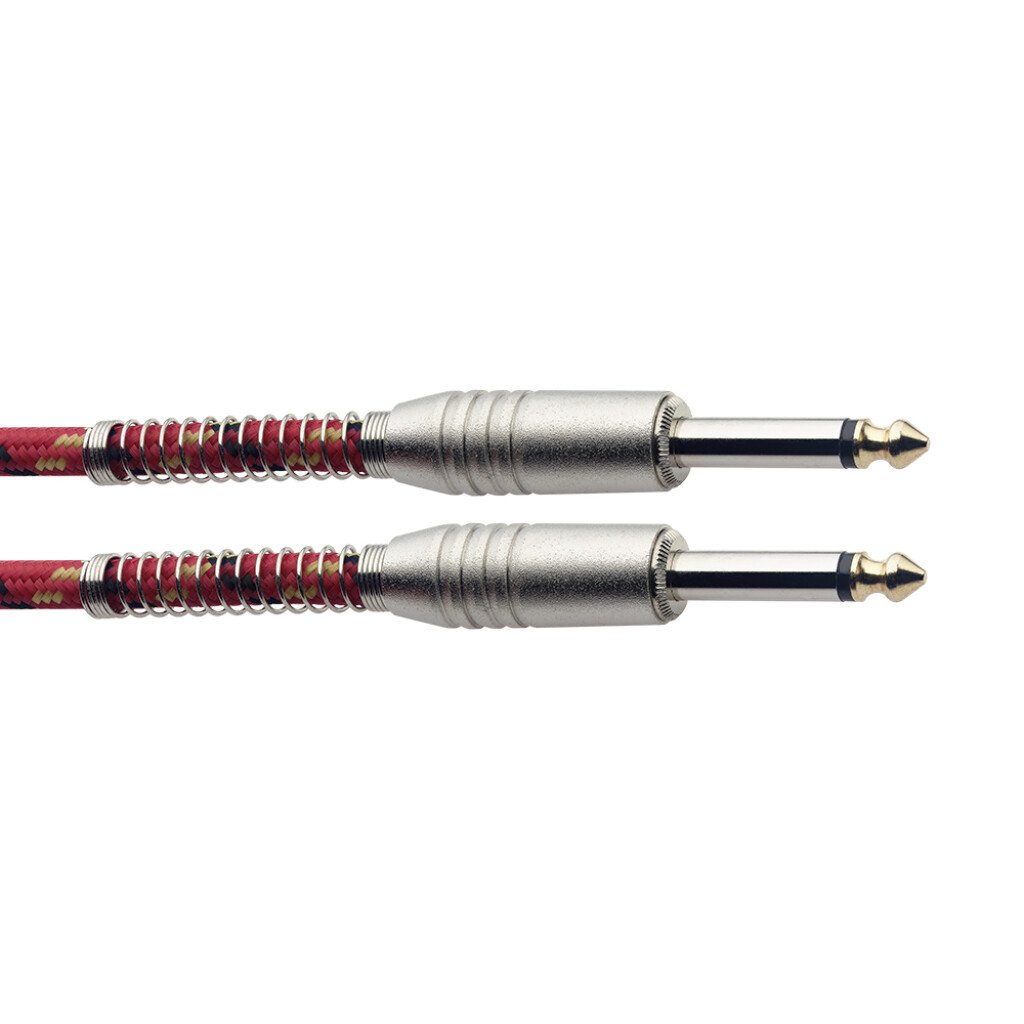 Instrumentenkabel - Klinke - 6m - Vintage Tweed rot