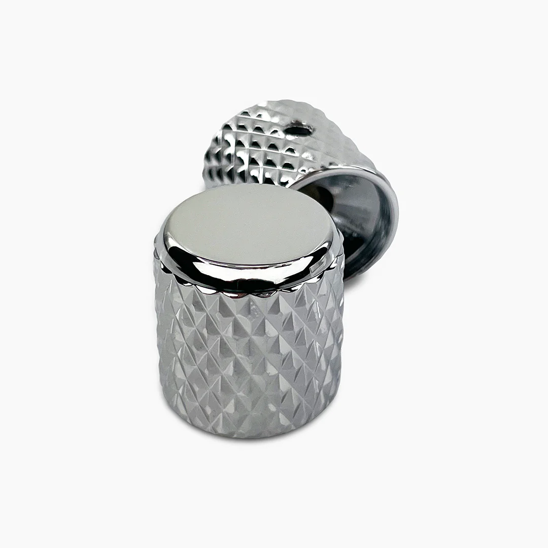 MK-0112-010 Heavy Knurl Metal Barrel Knobs in Chrome (2er Pack)