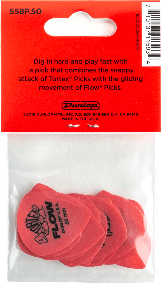 Tortex Flow Standard Picks, Player's Pack, 12 pcs., red, 0.50 mm 