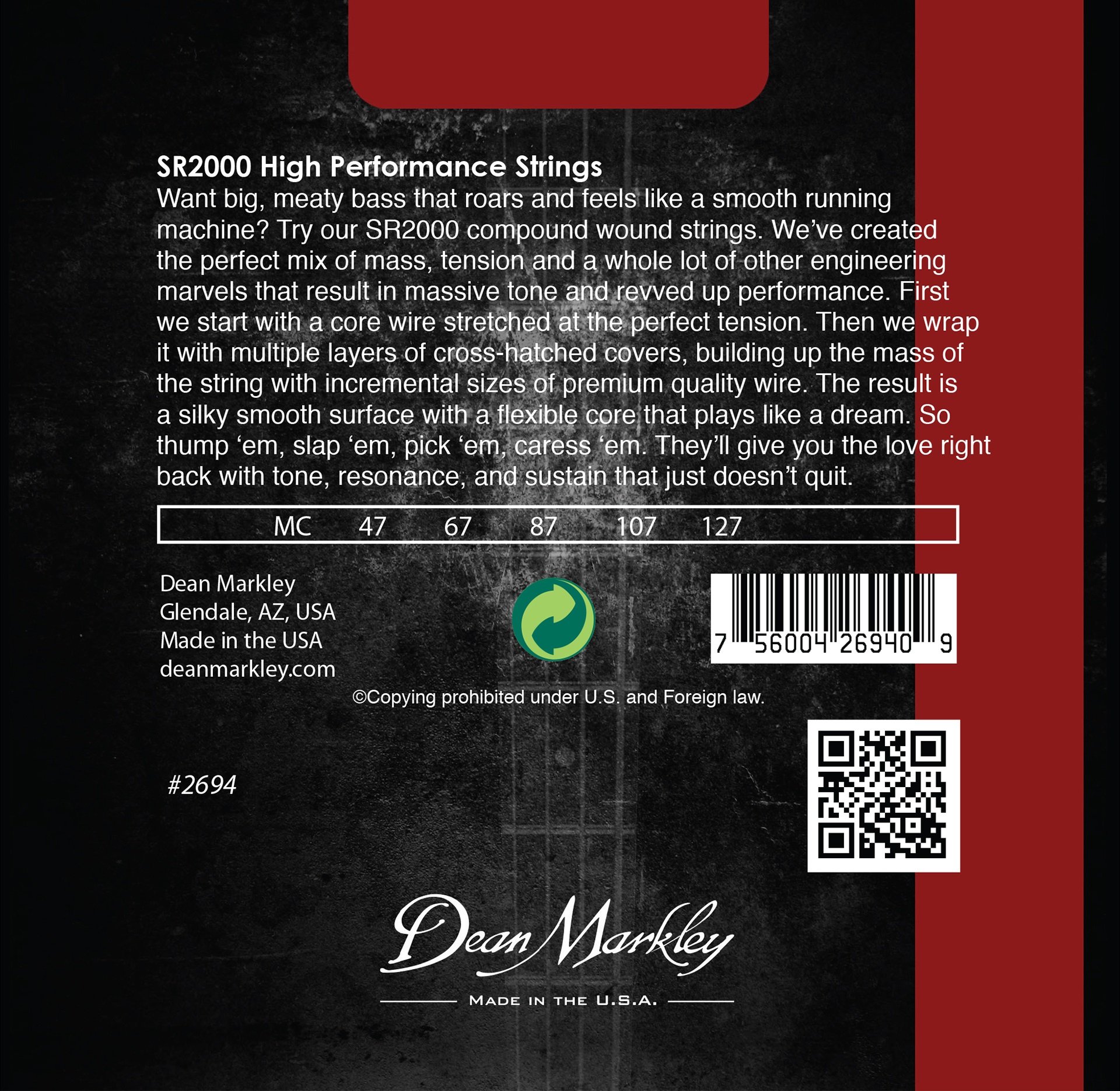 SR 2000 2694 Electric Bass String Set 047-127