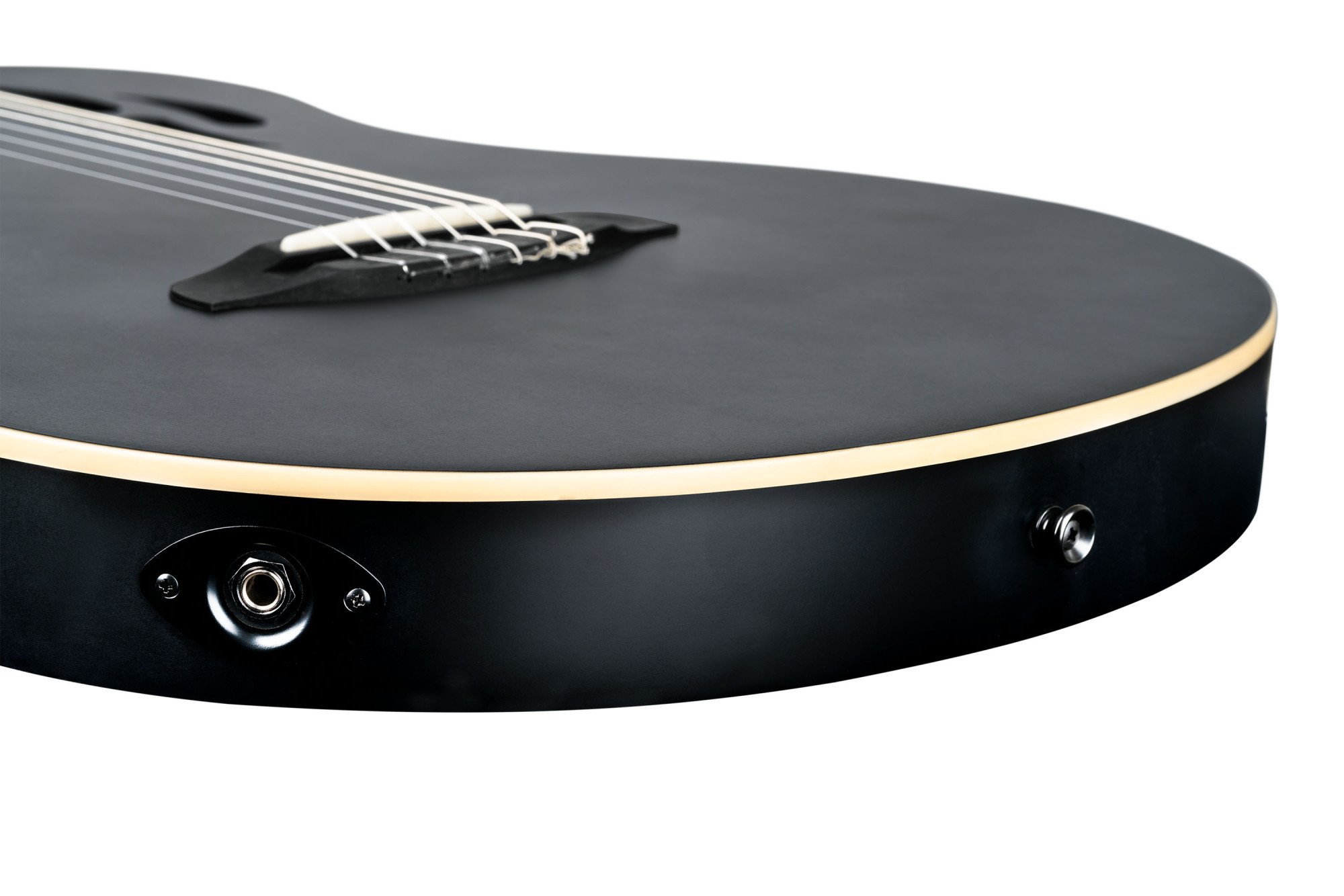 TourPlayer DeLuxe Nylon String Gitarre 6 String Lefty - Fichte Schwarz + Bag