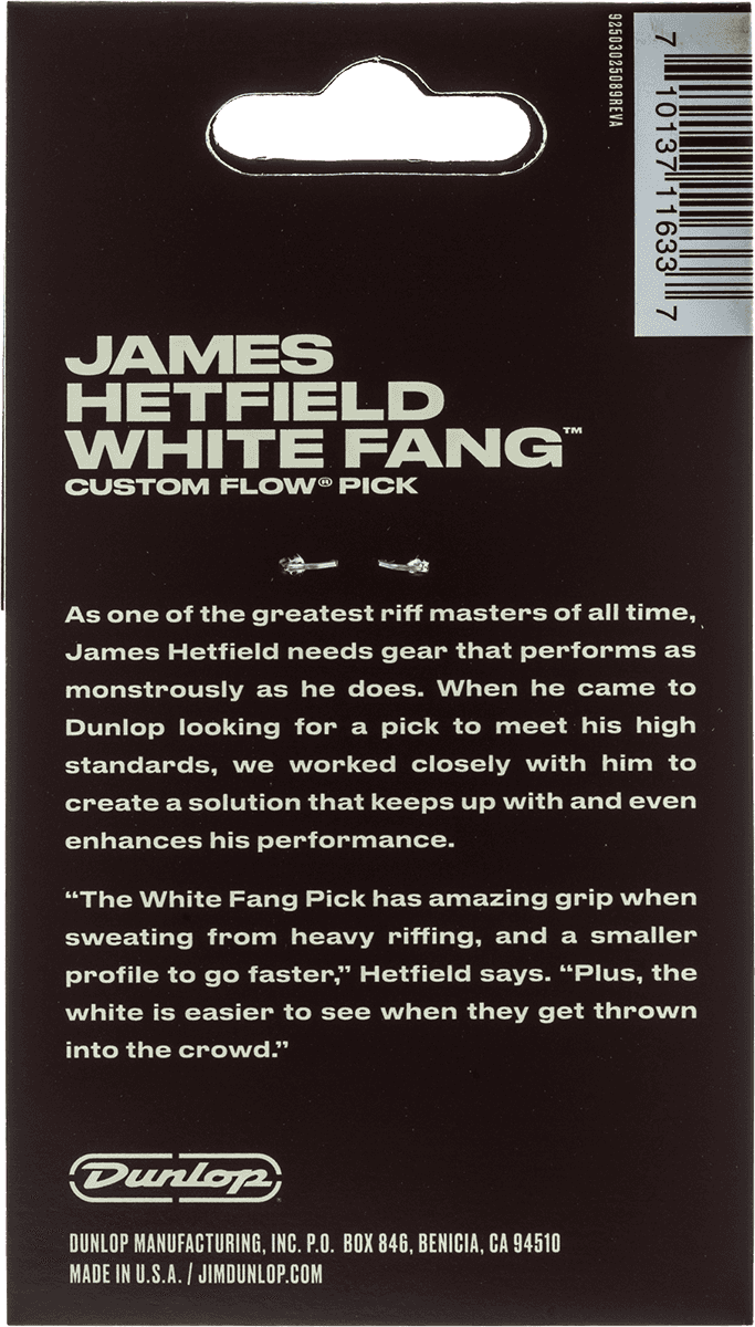 Hetfield's White Fang Custom Flow Picks, Player's Pack, 6 pcs., white 1.14 mm