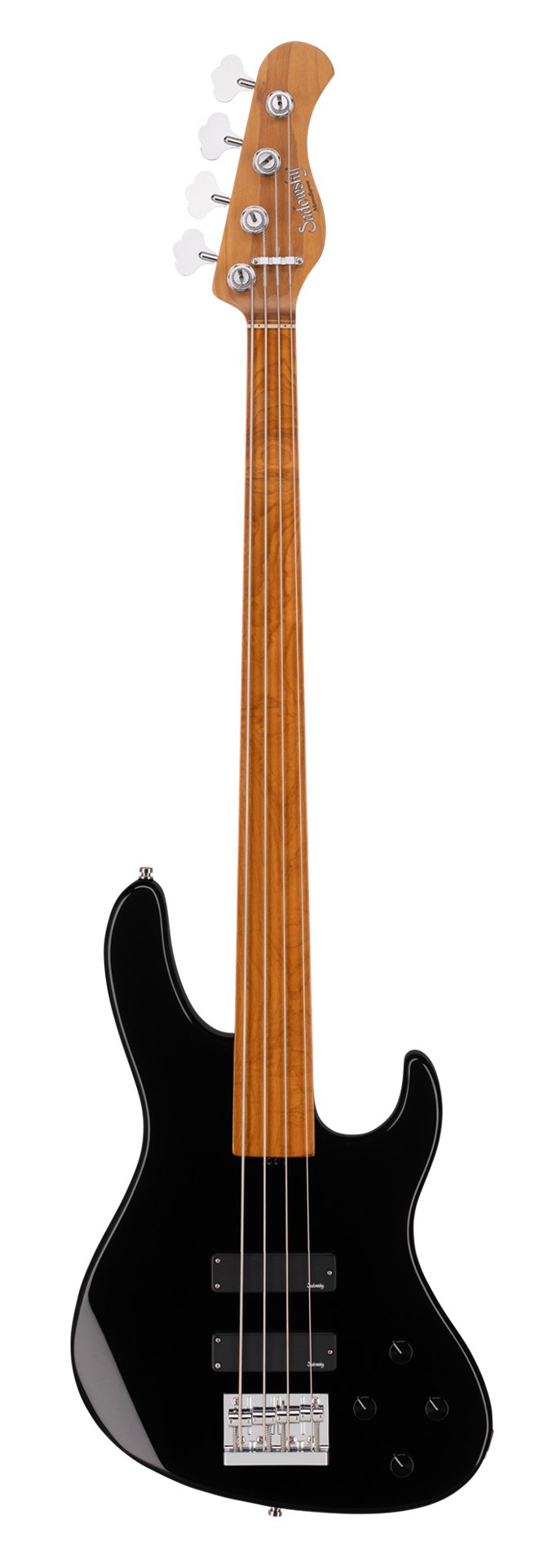 MetroExpress 24-Fret Modern Bass, 4 Fretless - Solid Black High Polish