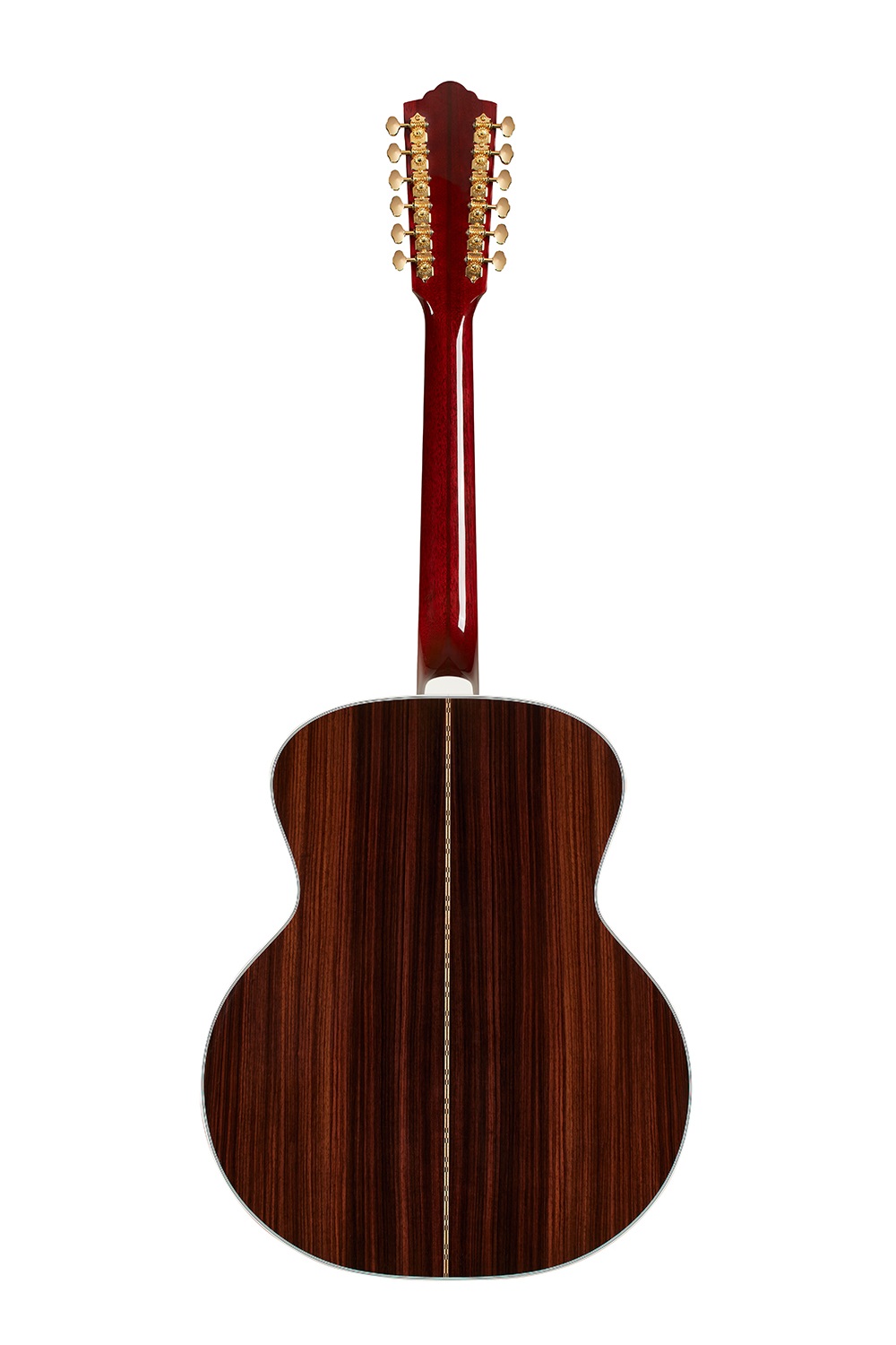 Akustikgitarre, Holzkorpus, Dunkelbraun, Klassische Kopfplatte, Goldene Mechaniken