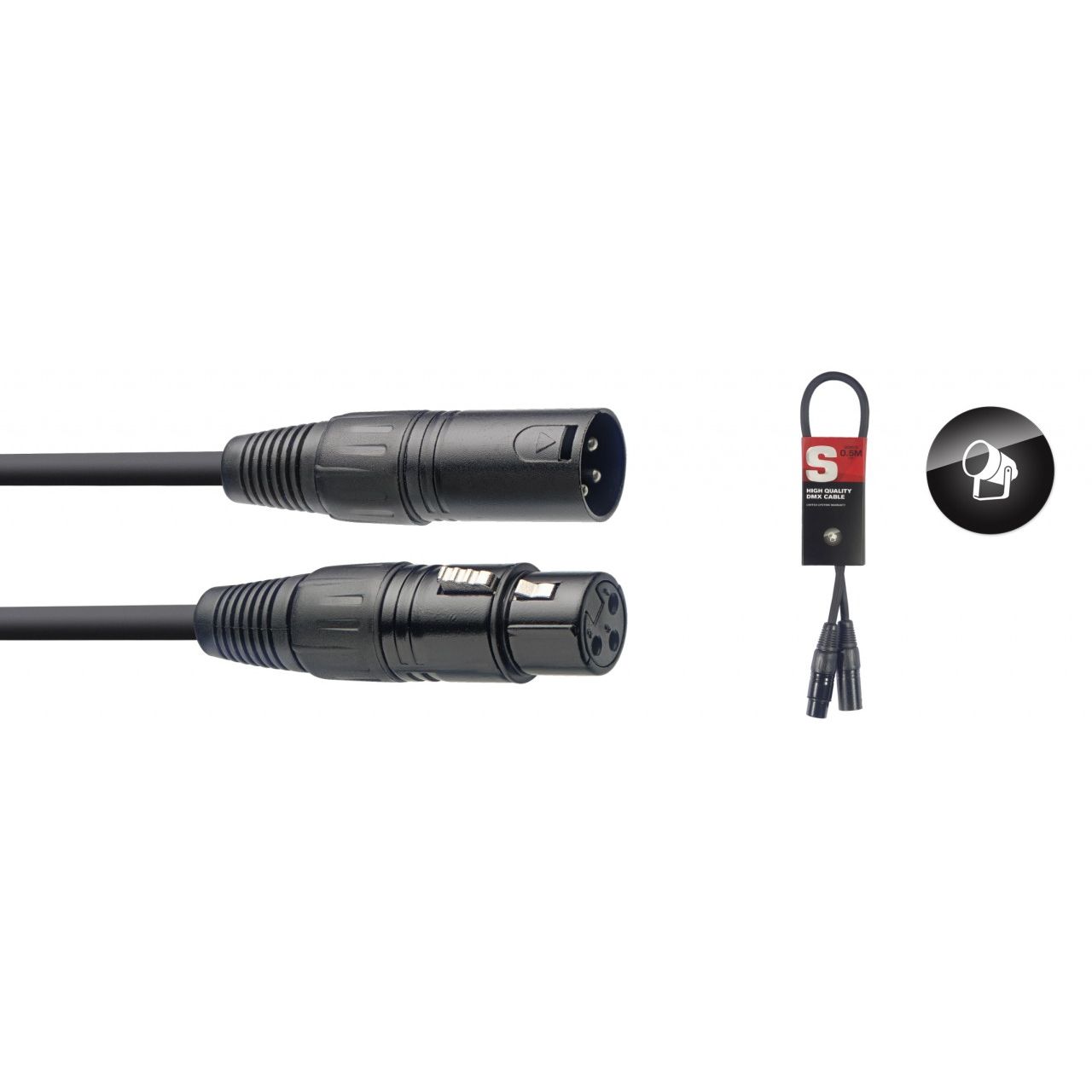 DMX-Kabel Schwarz 3pol. 50cm