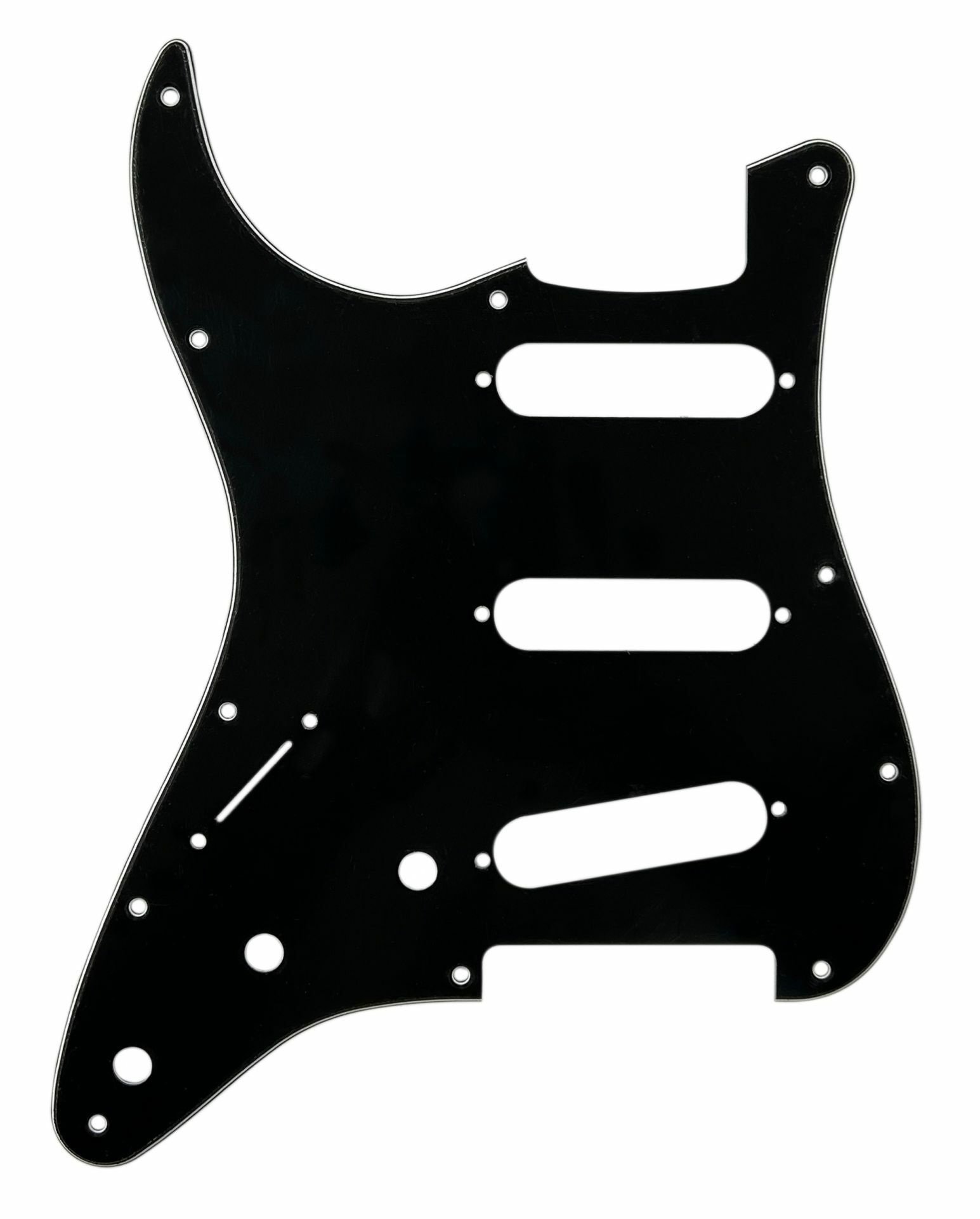 ST-Style SSS Pickguard (DPP ST BWB SSS LH), Black, Lefthand
