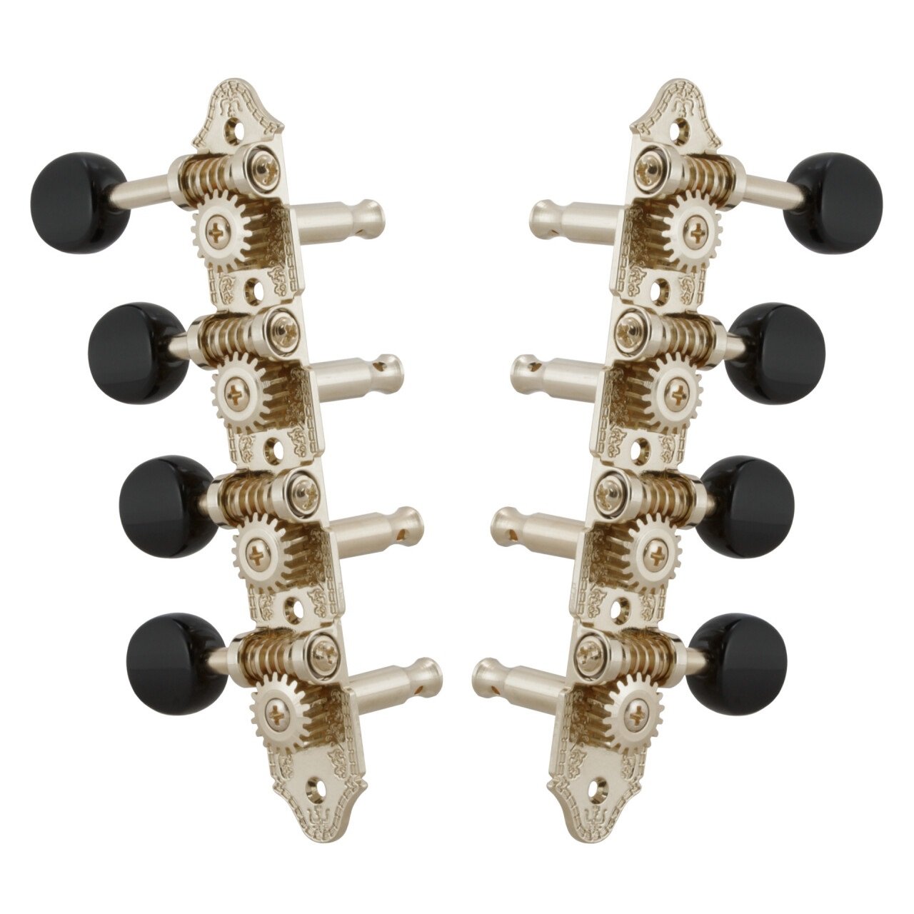 409FNB Professional Mandolin Machines with Black Button - Mandolin Machine Heads, Standard 4 + 4, fo