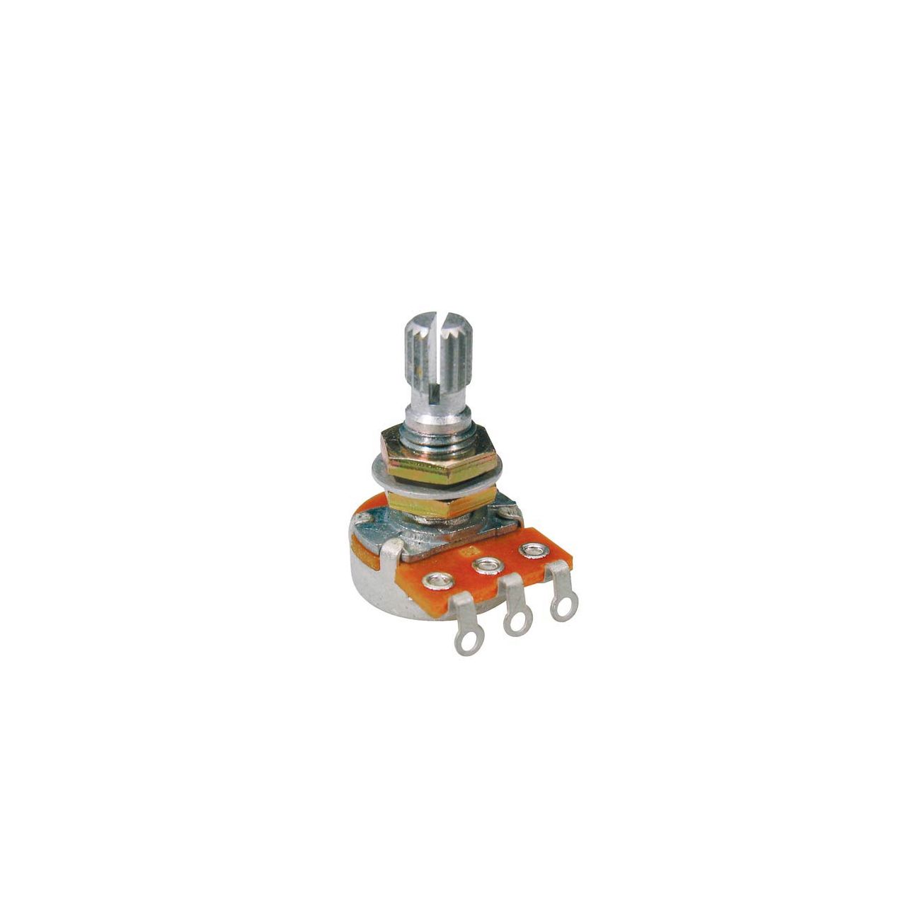 500K Mini-Poti, linear (Tone), 16mm, 10mm Schaft, M7x0,75 Gewinde, made in Japan
