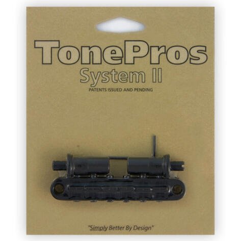 T3BT B - Metric Tune-O-Matic Bridge (Large Posts / Notched Saddles) - Black