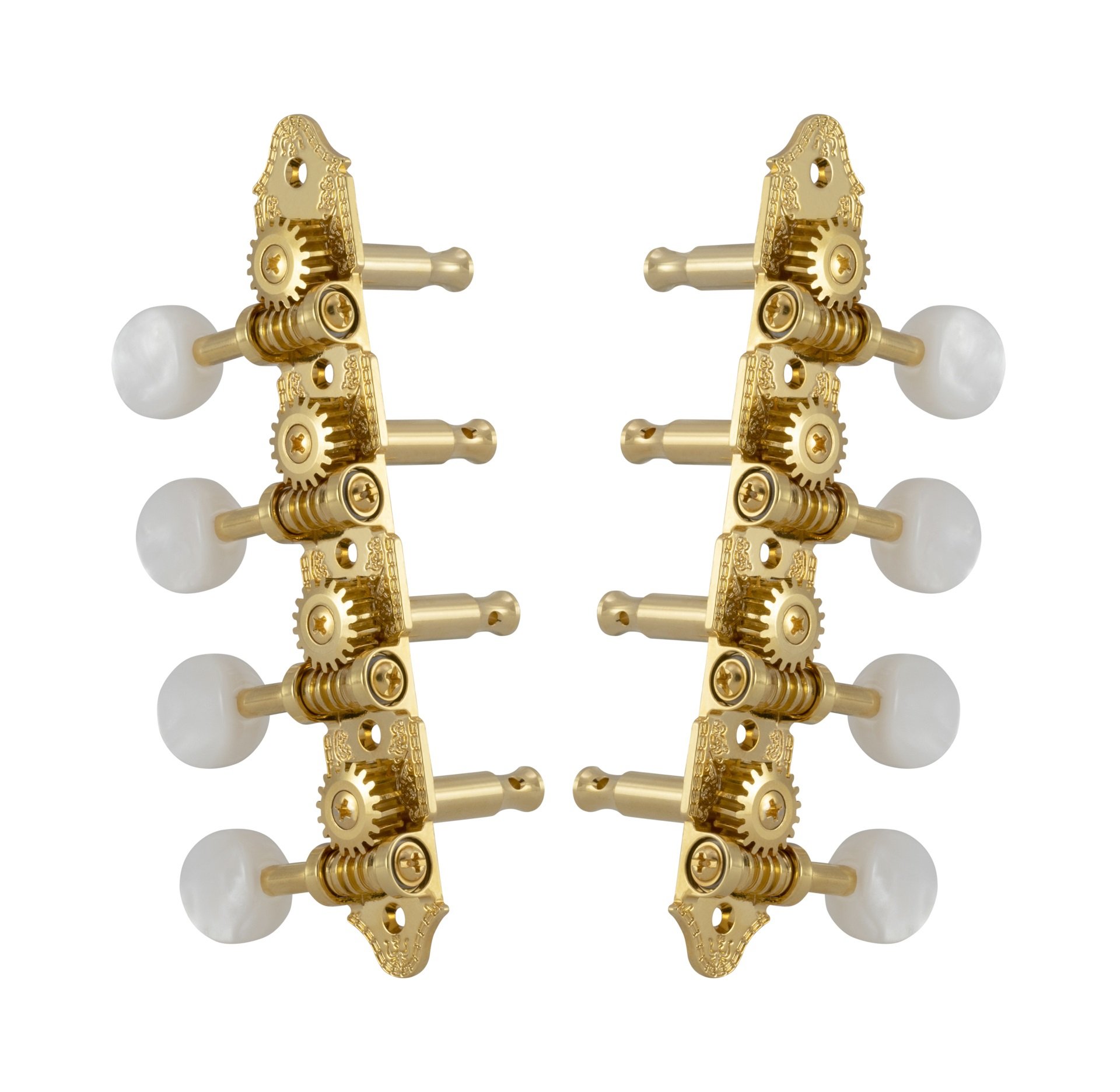 409VG Professional Mandolin Machines with Pearloid Button - Mandolin Machine Heads, Standard 4 + 4, 