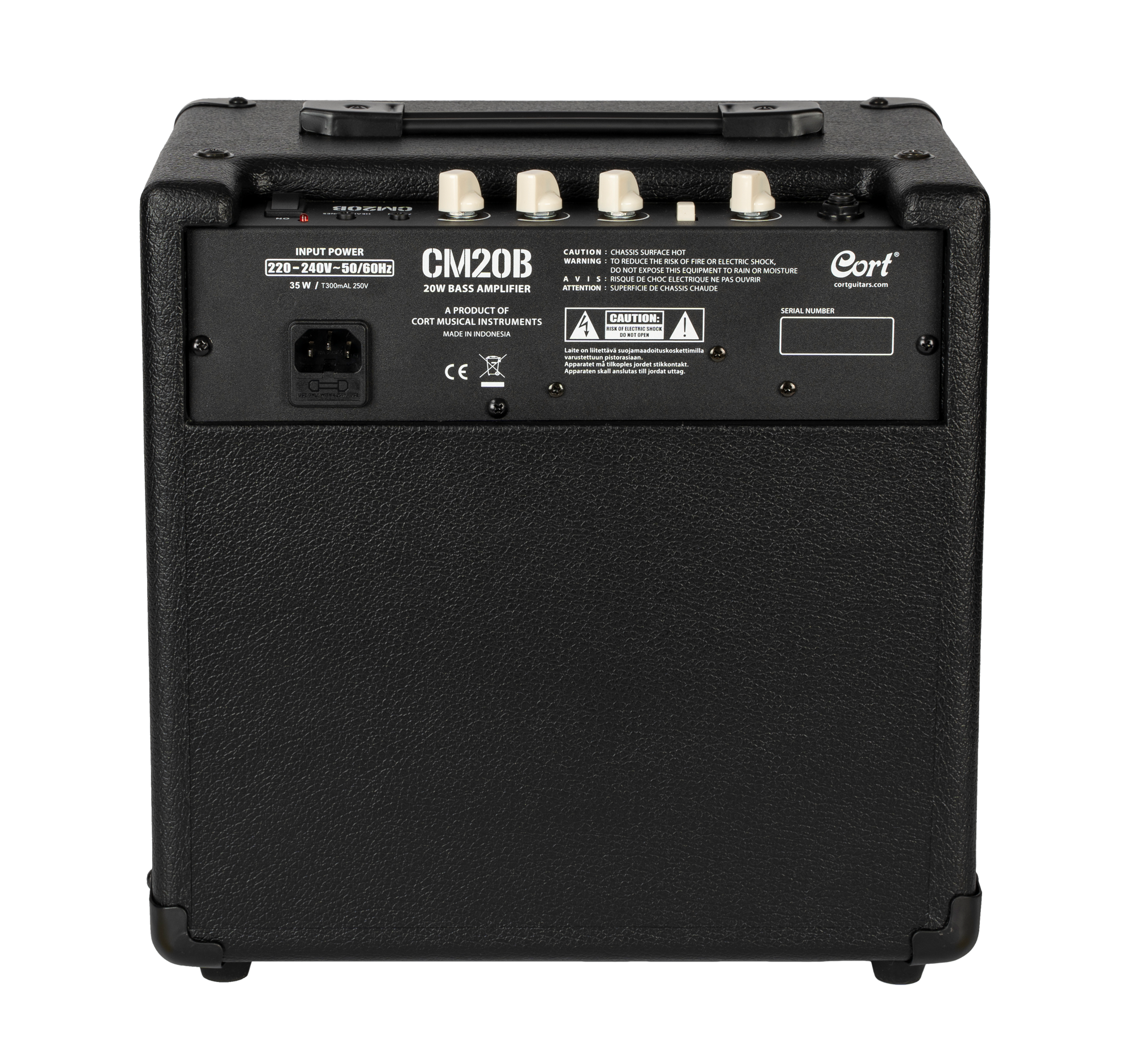 Bassverstärker, 20 Watt, Schwarz, Tragegriff, Regler