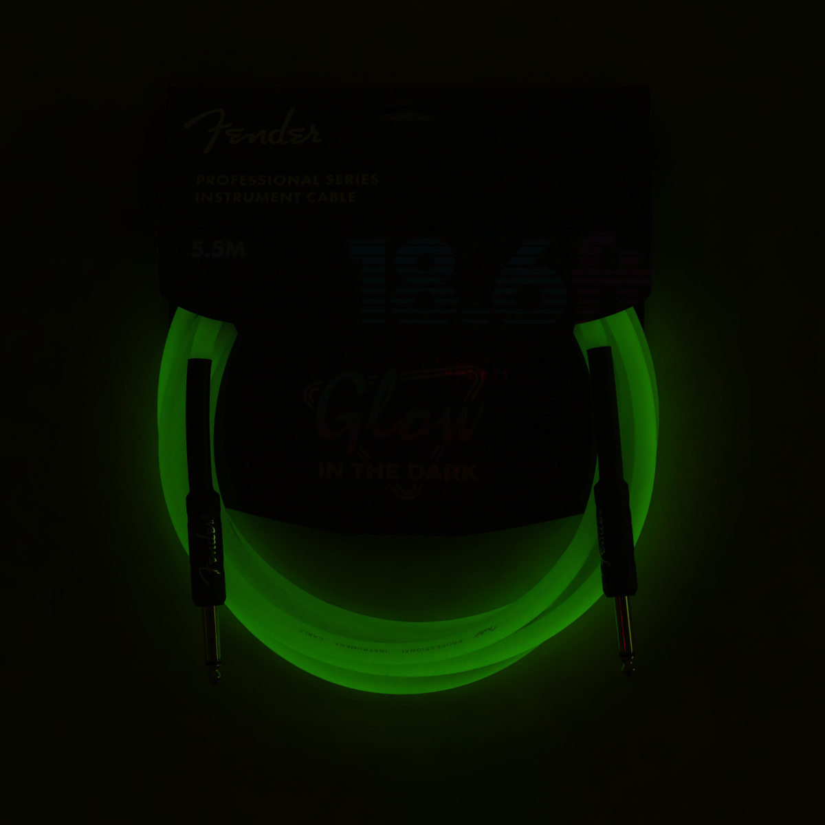 Professional Glow in the Dark Cable, Green, 18.6'