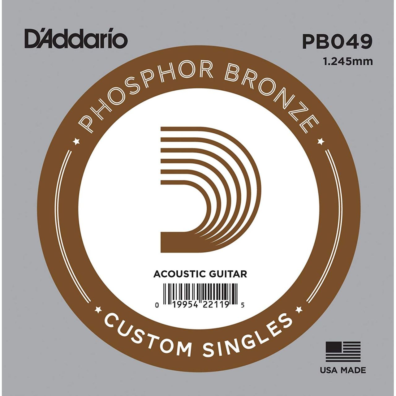 PB049 Einzelsaite für Akustikgitarre, mit Phosphorbronze umsponnen, .049