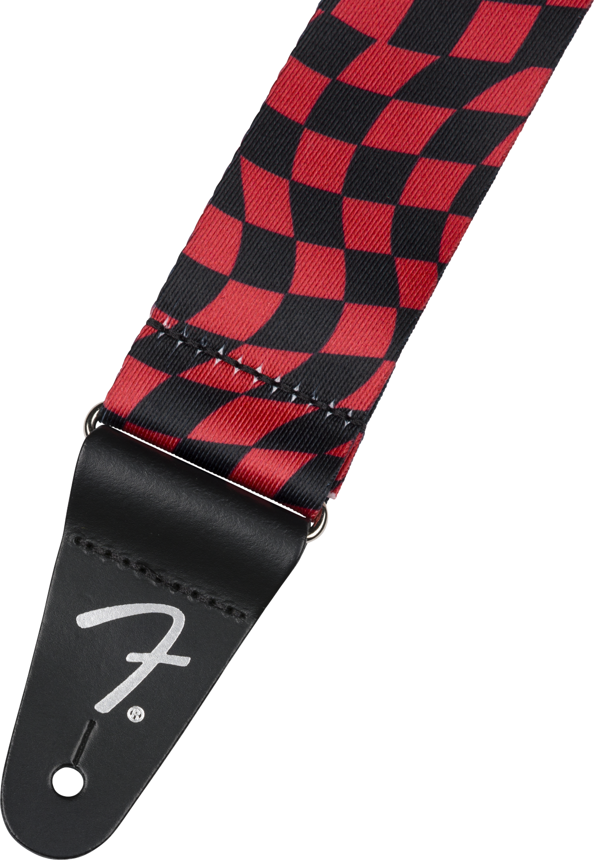 Wavy Checkerboard Poly Strap Red