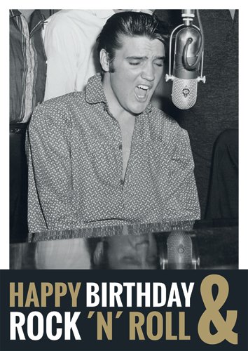 Elvis Presley Happy Birthday & Rock ´n´ Roll - Postkarte