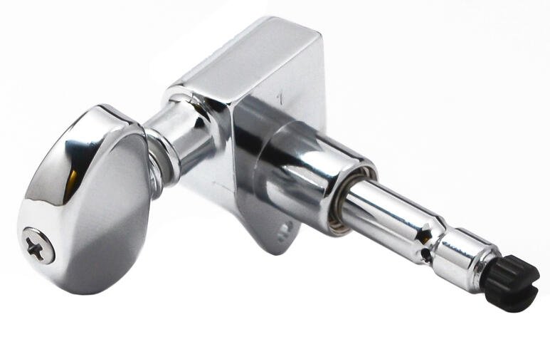 602C Tip Lock Locking Rotomatics with Round Button - Guitar Machine Heads, 3 + 3 - Chrome