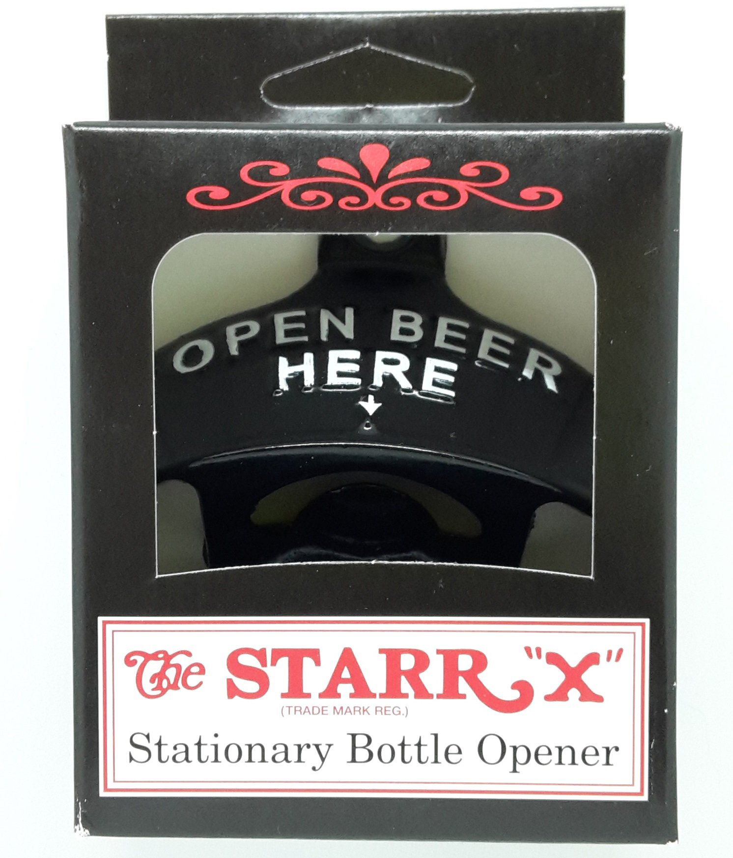Wandflaschenöffner "Open Beer Here" - Schwarz
