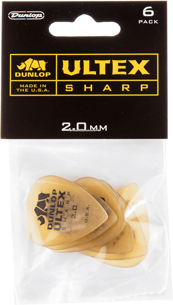 Ultex Sharp Picks, Player's Pack, 6 pcs., amber, 2.00 mm