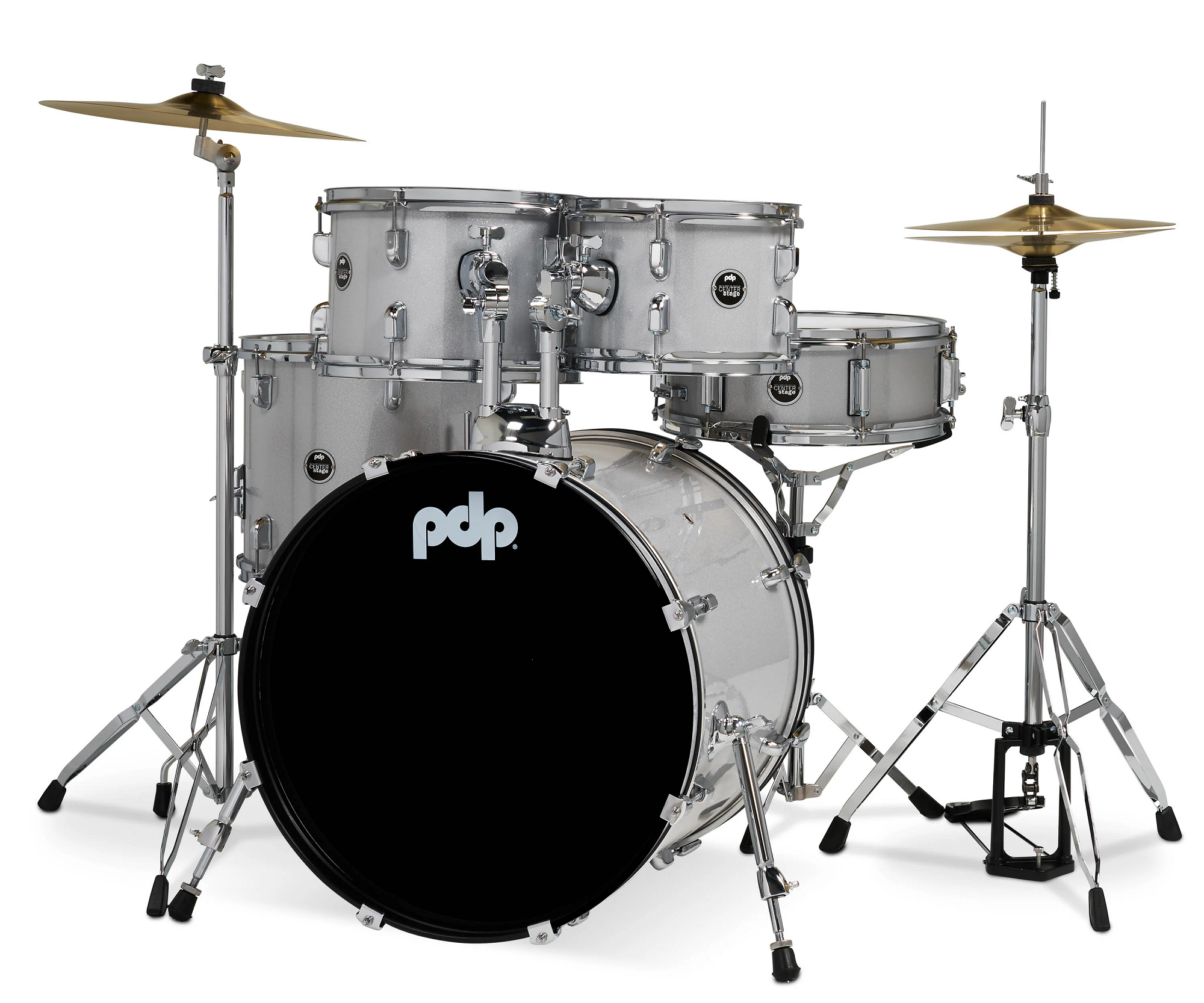  PDP Center Stage Diamond  5-tlg. Drumset White Sparkle