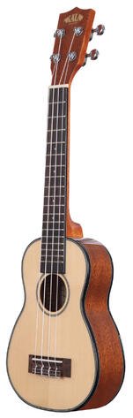 KA-SSLNG Solid Spruce Mahogany Long Neck Soprano Ukulele with Bag