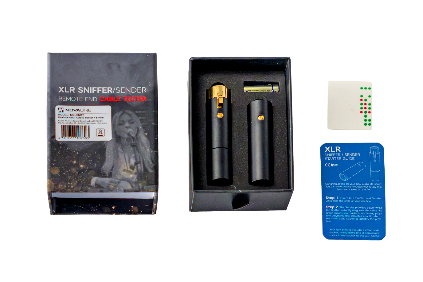 XLR-Kabeltester, Kabelprüfer, Sender und Empfänger, LED-Anzeige, Audiozubehör