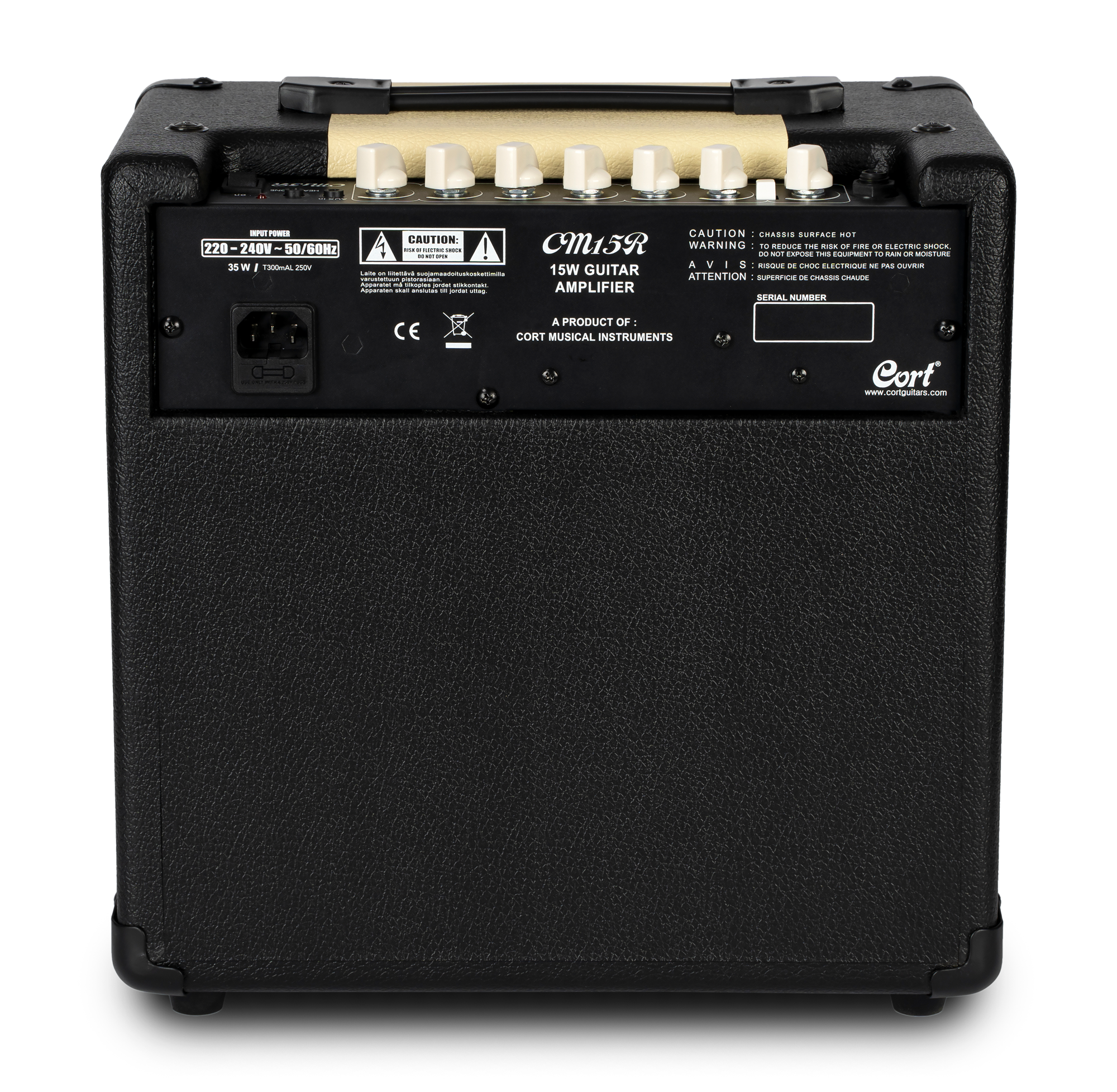 Gitarrenverstärker, 15 Watt, Schwarzes Gehäuse, Tragegriff, Drehregler
