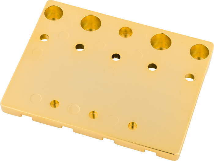 Fender HiMass 4-String Bass Bridge Assembly With Brass Saddles Gold