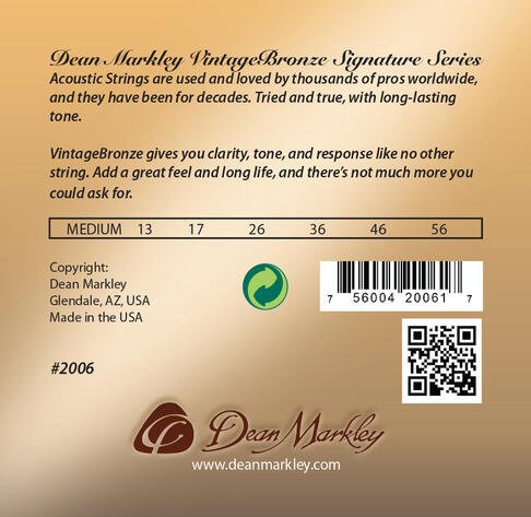 VintageBronze Signature - 2006 - Acoustic Guitar String Set, Medium, .013-.056